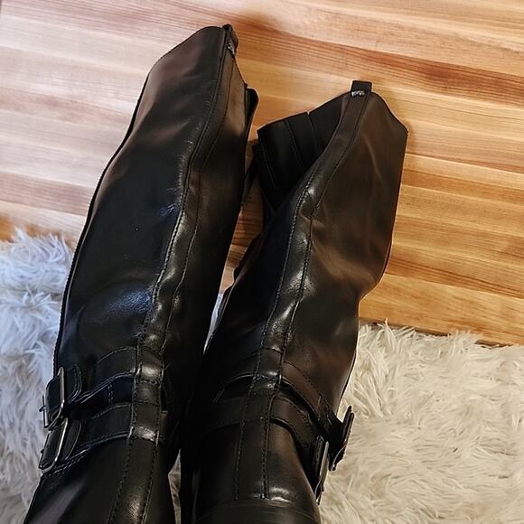 SAM EDELMAN FREDA TALL LEATHER RIDING BOOTS WOMENS SIZE 8.5 BLACK - Picture 12 of 16